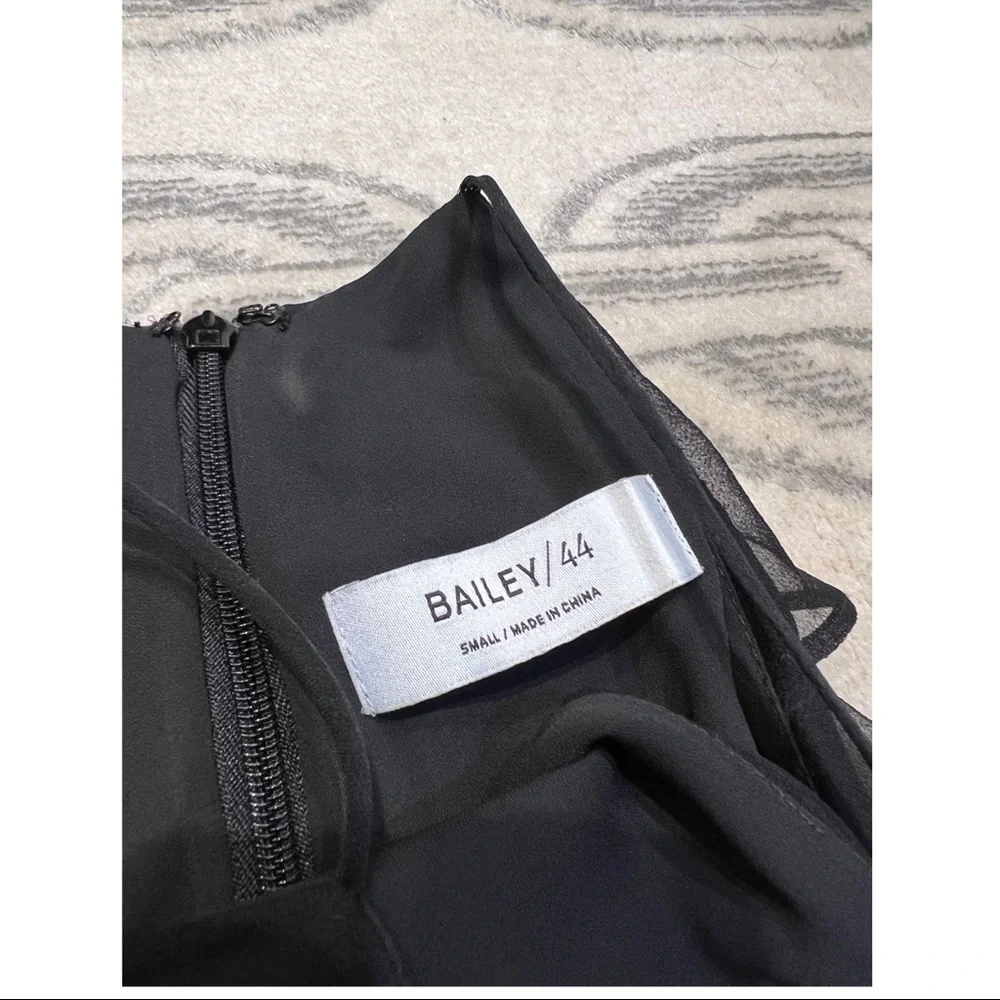 NWT BAILEY 44 Black Halter Ruffle Dress - Picture 4 of 6
